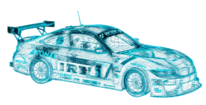 BMW als Drahtgittermodell